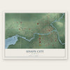 Union City, Michigan map print, the full design