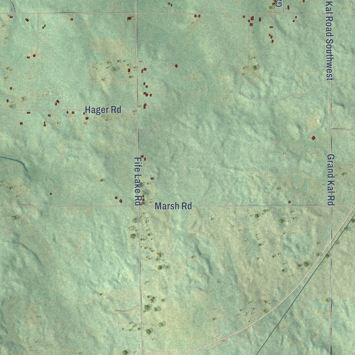 Close-up of the map of Union, Grand Traverse County, Michigan print showing street and building detail