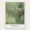 Unionville, Michigan map print, the full design