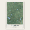 Waterloo, Michigan map print, the full design