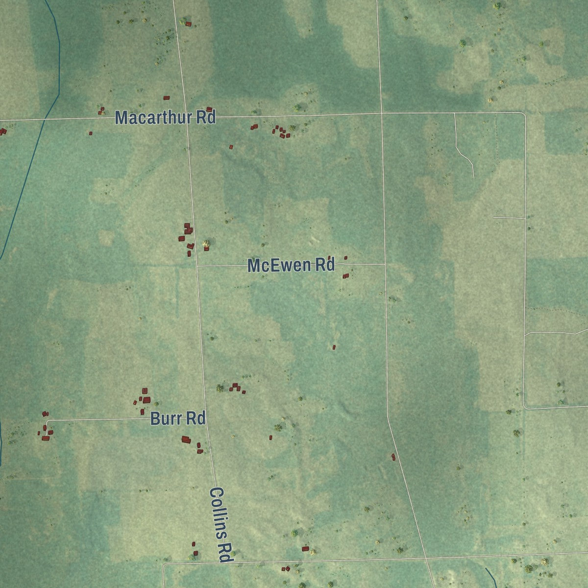 Close-up of the map of Wellington, Michigan print showing street and building detail