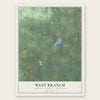 West Branch, Ogemaw County, Michigan map print, the full design