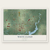 White Cloud, Michigan map print, the full design