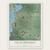 Whitehall, Michigan map print, the full design