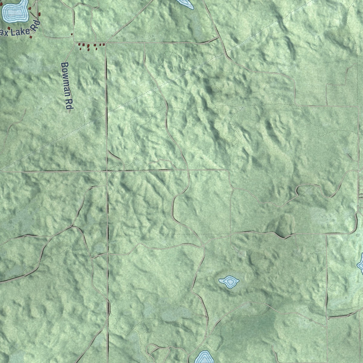 Close-up of the map of Whitewater, Michigan print showing street and building detail