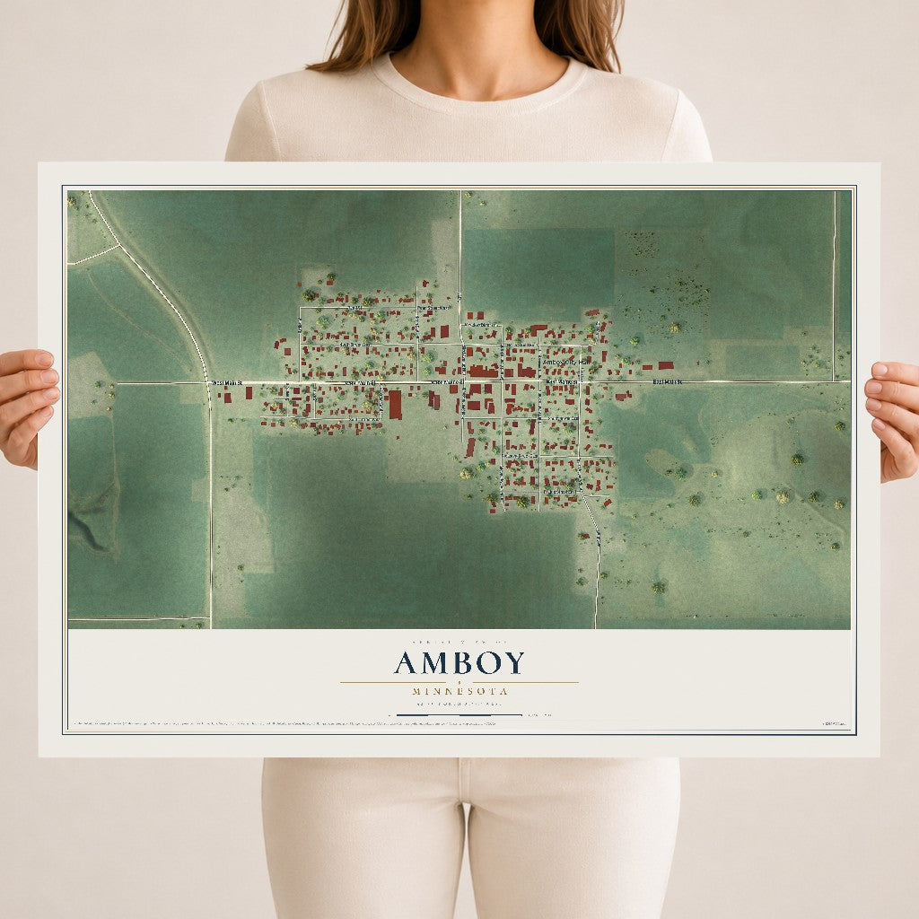 Map of Amboy, Minnesota, 18 x 24 inch unframed archival matte print
