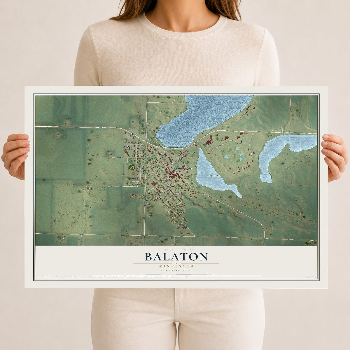 Map of Balaton, Minnesota, 12 x 18 inch unframed archival matte print