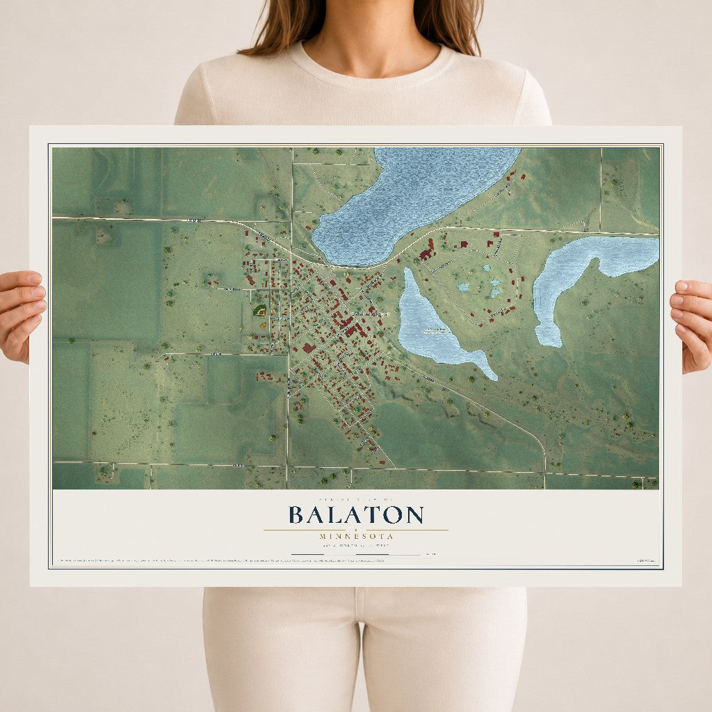 Map of Balaton, Minnesota, 18 x 24 inch unframed archival matte print