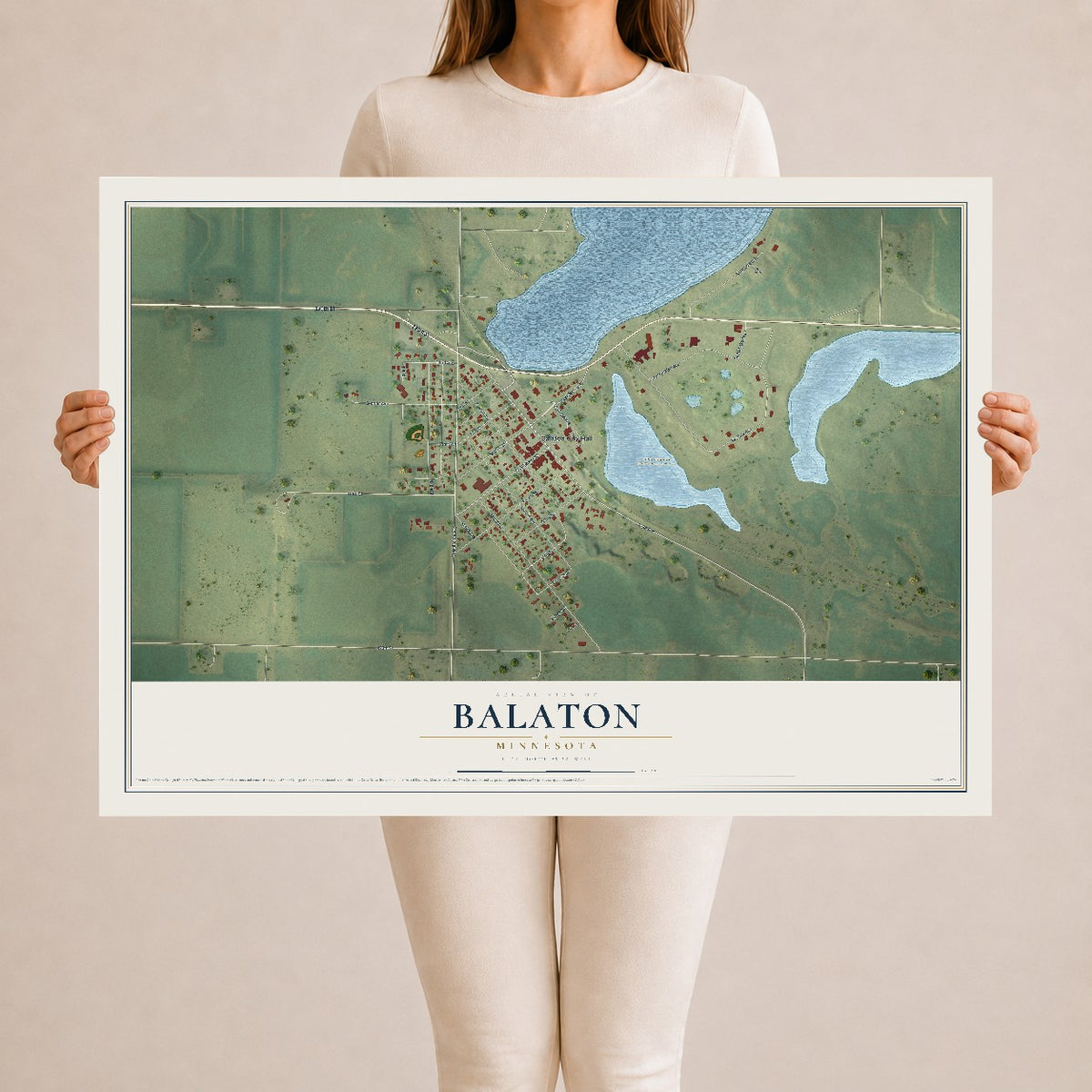 Map of Balaton, Minnesota, 24 x 36 inch unframed archival matte print
