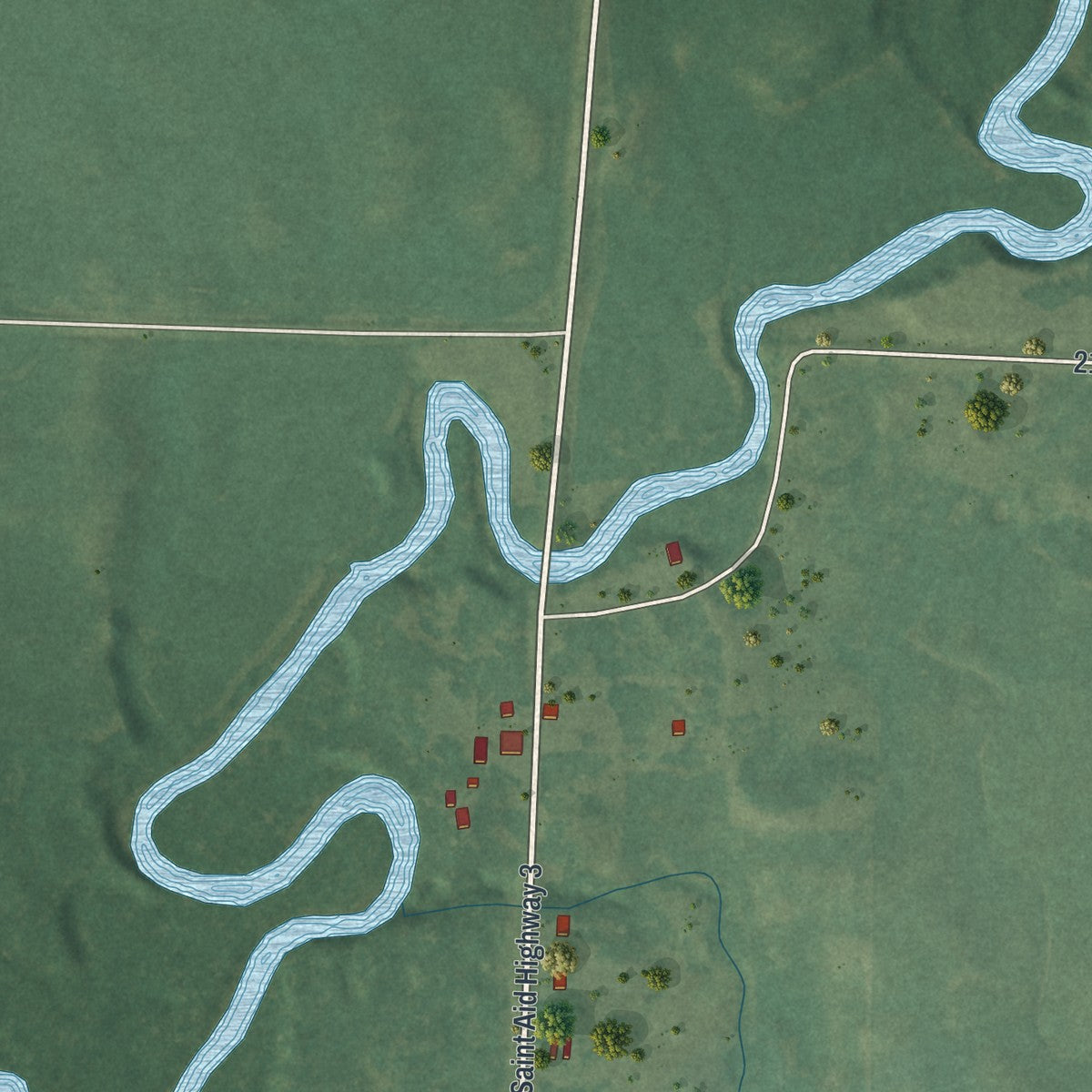 Close-up of the map of Beaulieu, Minnesota print showing street and building detail
