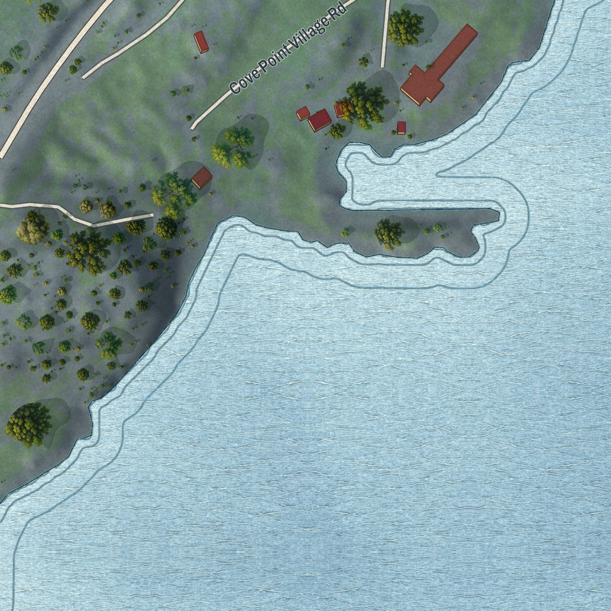 Second close-up of the map of Beaver Bay, Minnesota print showing more streets and buildings