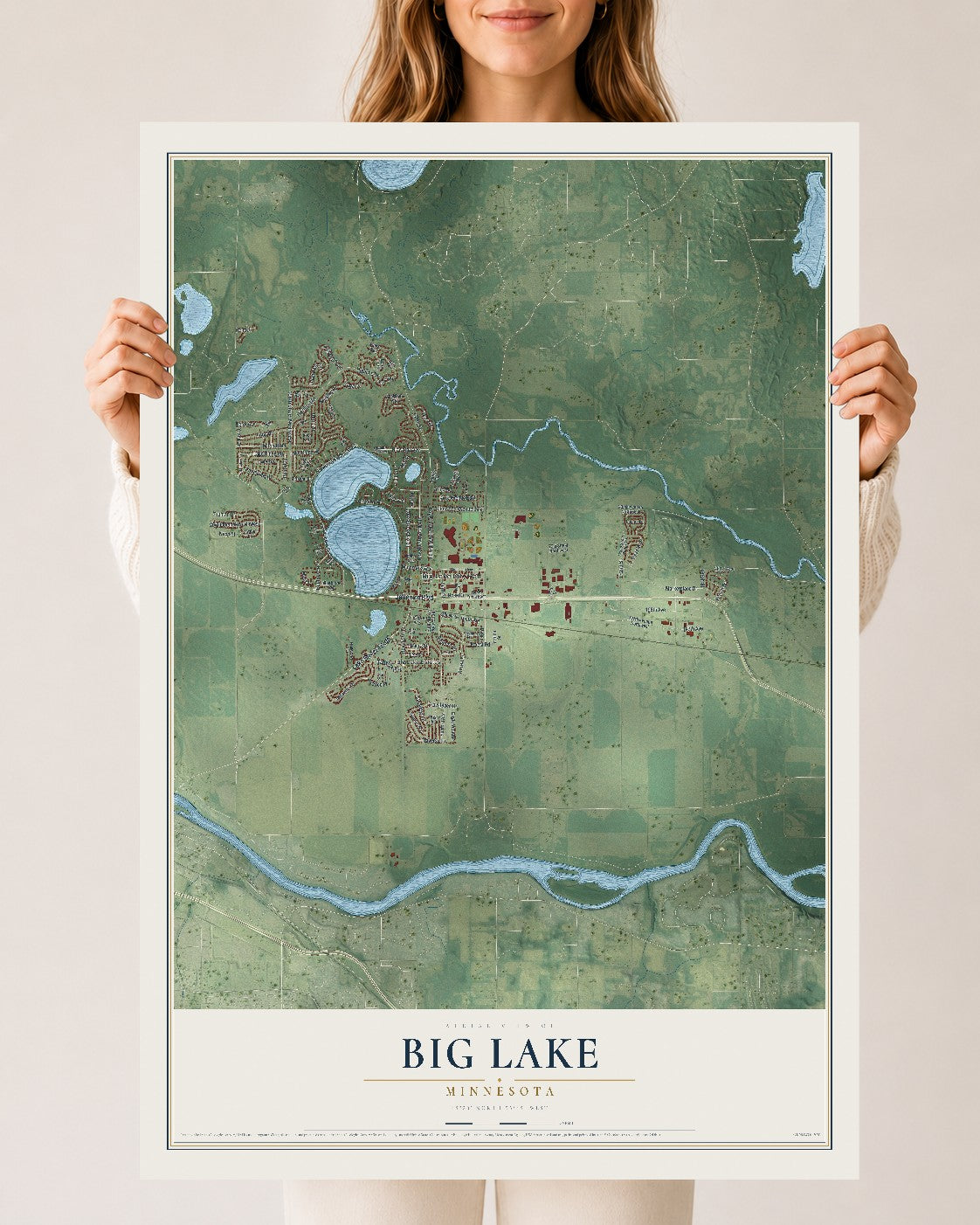 Map of Big Lake, Minnesota, 24 x 36 inch unframed archival matte print