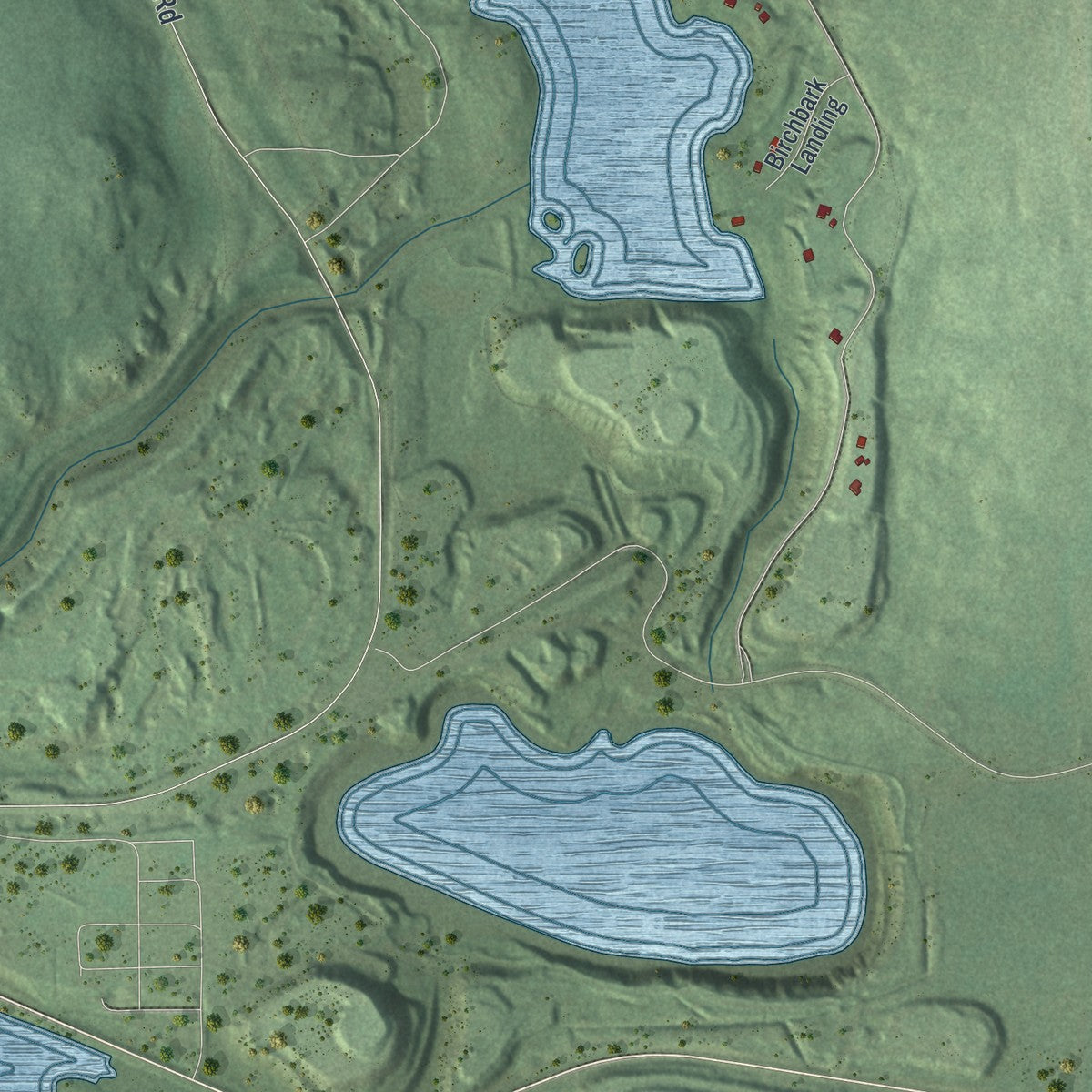 Second close-up of the map of Biwabik, Minnesota print showing more streets and buildings