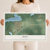 Map of Buhl, Minnesota, 12 x 18 inch unframed archival matte print