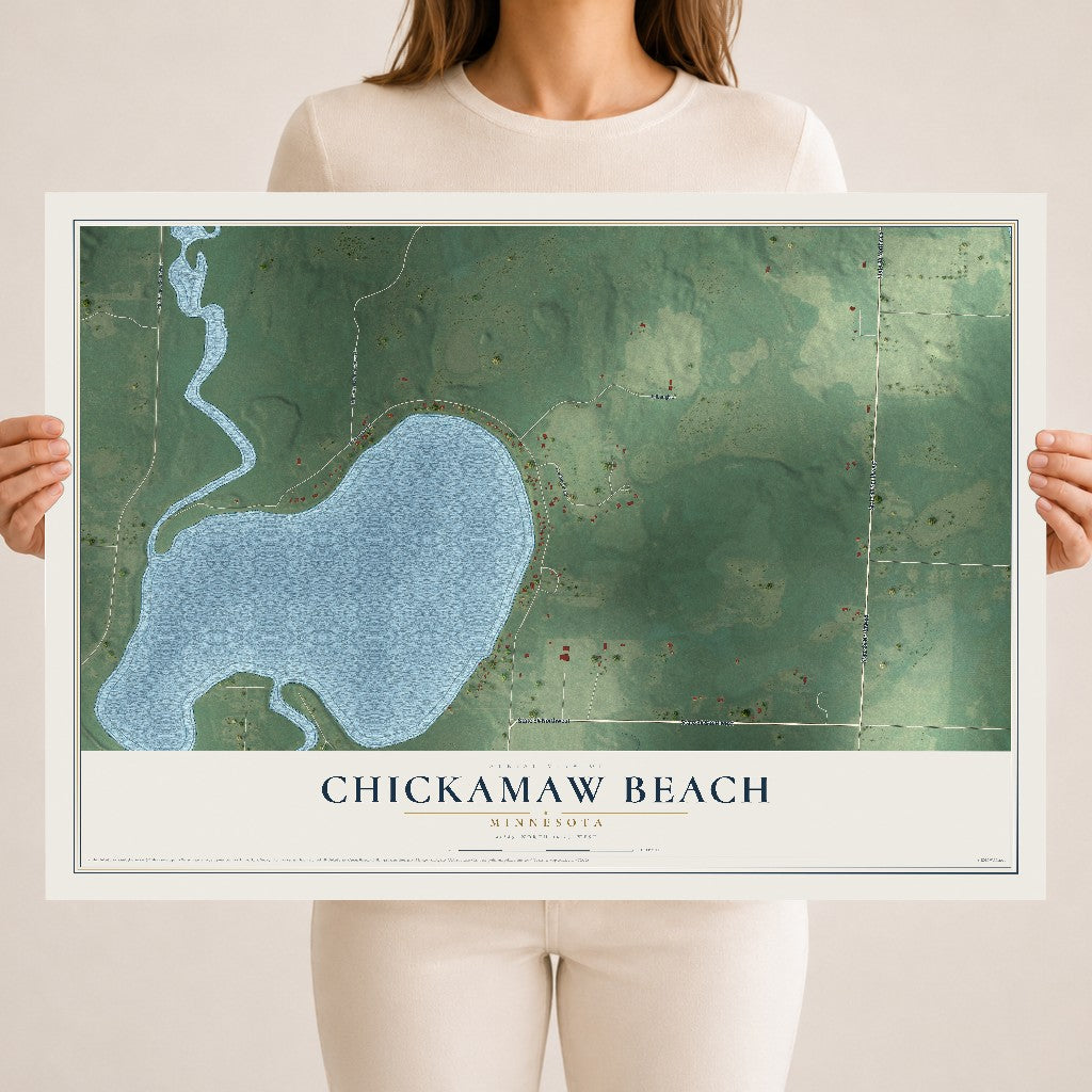 Map of Chickamaw Beach, Minnesota, 18 x 24 inch unframed archival matte print