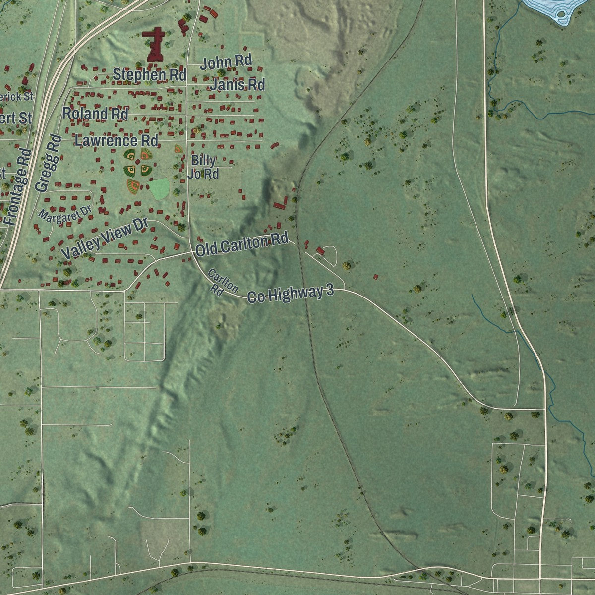 Second close-up of the map of Cloquet, Minnesota print showing more streets and buildings
