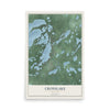 Map of Crosslake, Minnesota, 12 x 18 inch unframed archival matte print