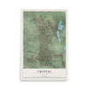 Map of Crystal, Minnesota, 12 x 18 inch unframed archival matte print