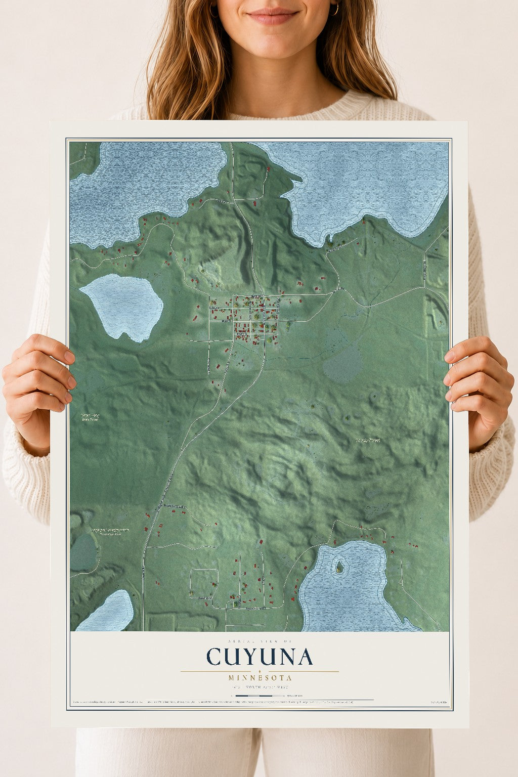 Map of Cuyuna, Minnesota, 18 x 24 inch unframed archival matte print