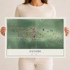 Map of Danube, Minnesota, 12 x 18 inch unframed archival matte print