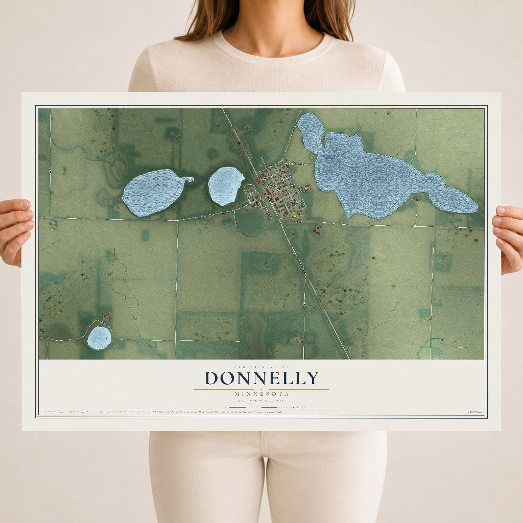 Map of Donnelly, Minnesota, 18 x 24 inch unframed archival matte print