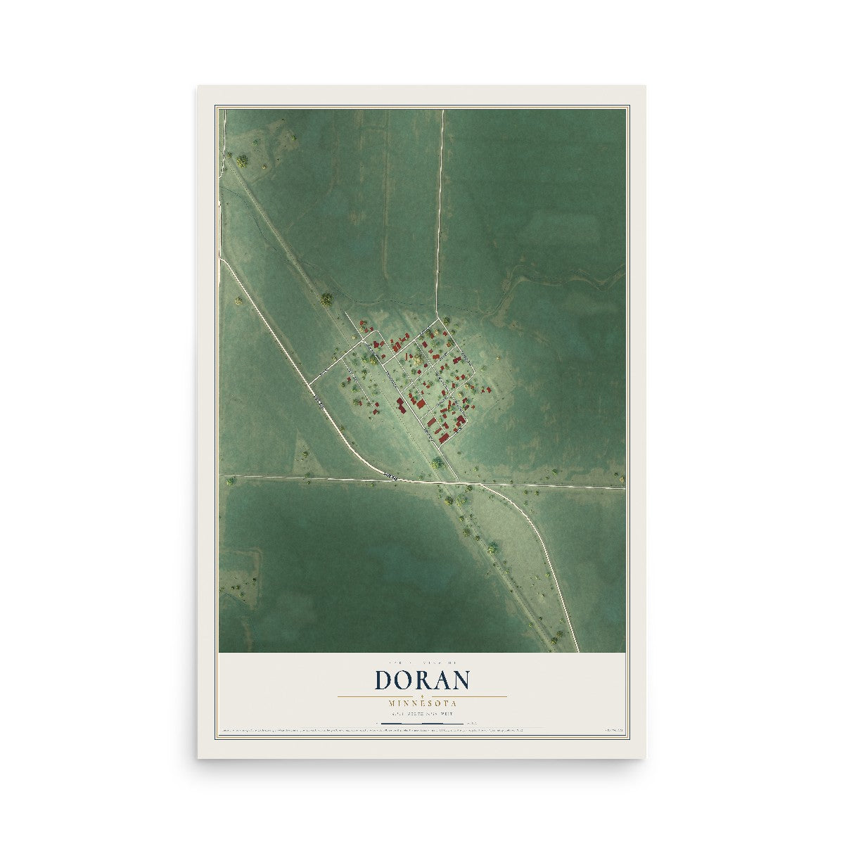 Map of Doran, Minnesota, 12 x 18 inch unframed archival matte print