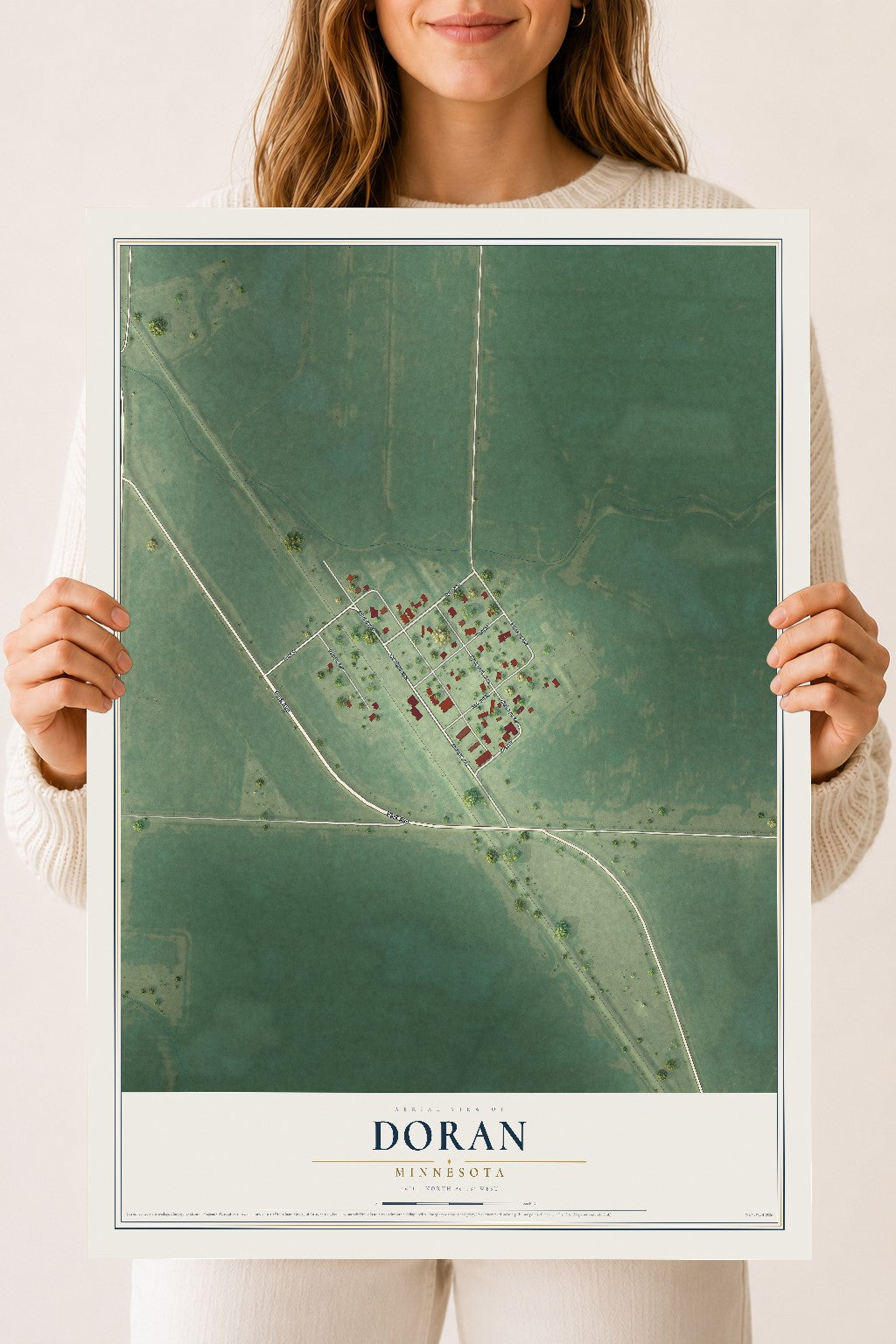 Map of Doran, Minnesota, 18 x 24 inch unframed archival matte print