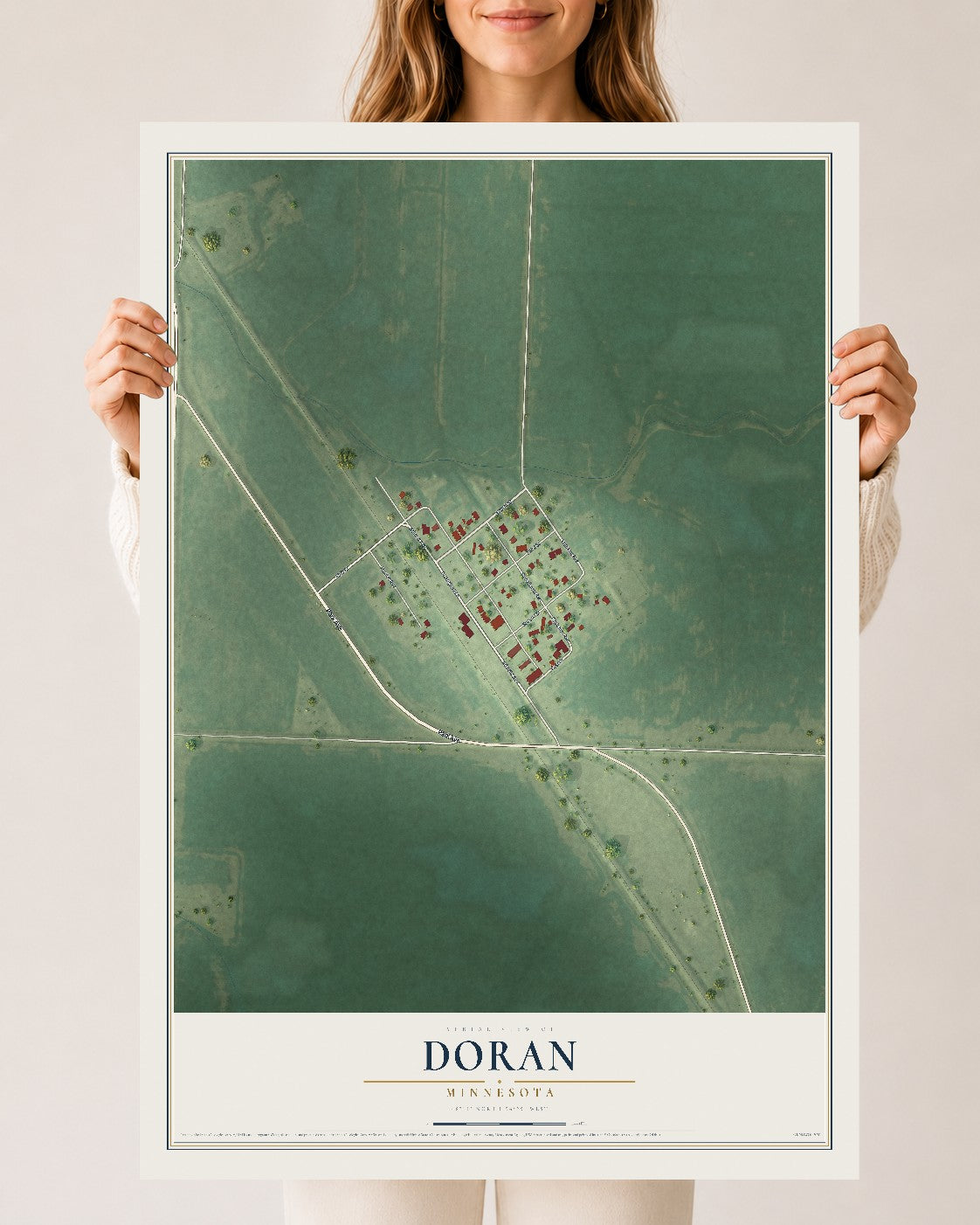 Map of Doran, Minnesota, 24 x 36 inch unframed archival matte print