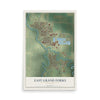 Map of East Grand Forks, Minnesota, 12 x 18 inch unframed archival matte print