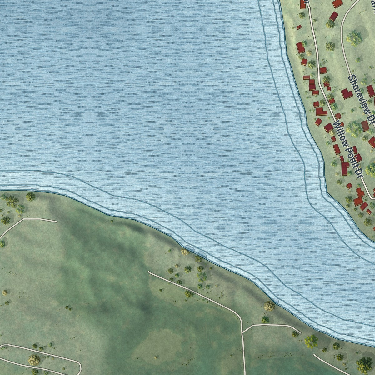 Second close-up of the map of Elysian, Minnesota print showing more streets and buildings