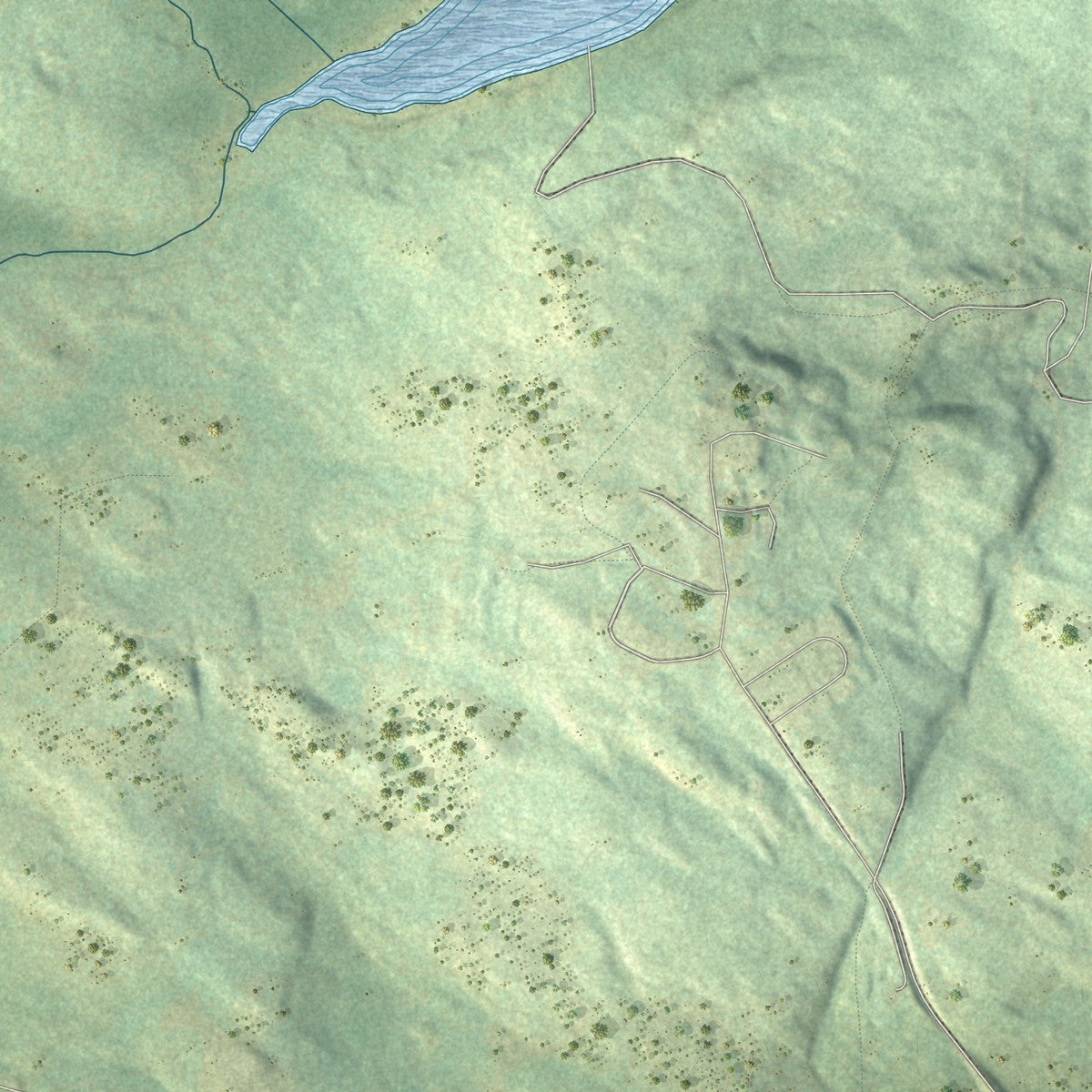 Close-up of the map of Finland, Minnesota print showing street and building detail