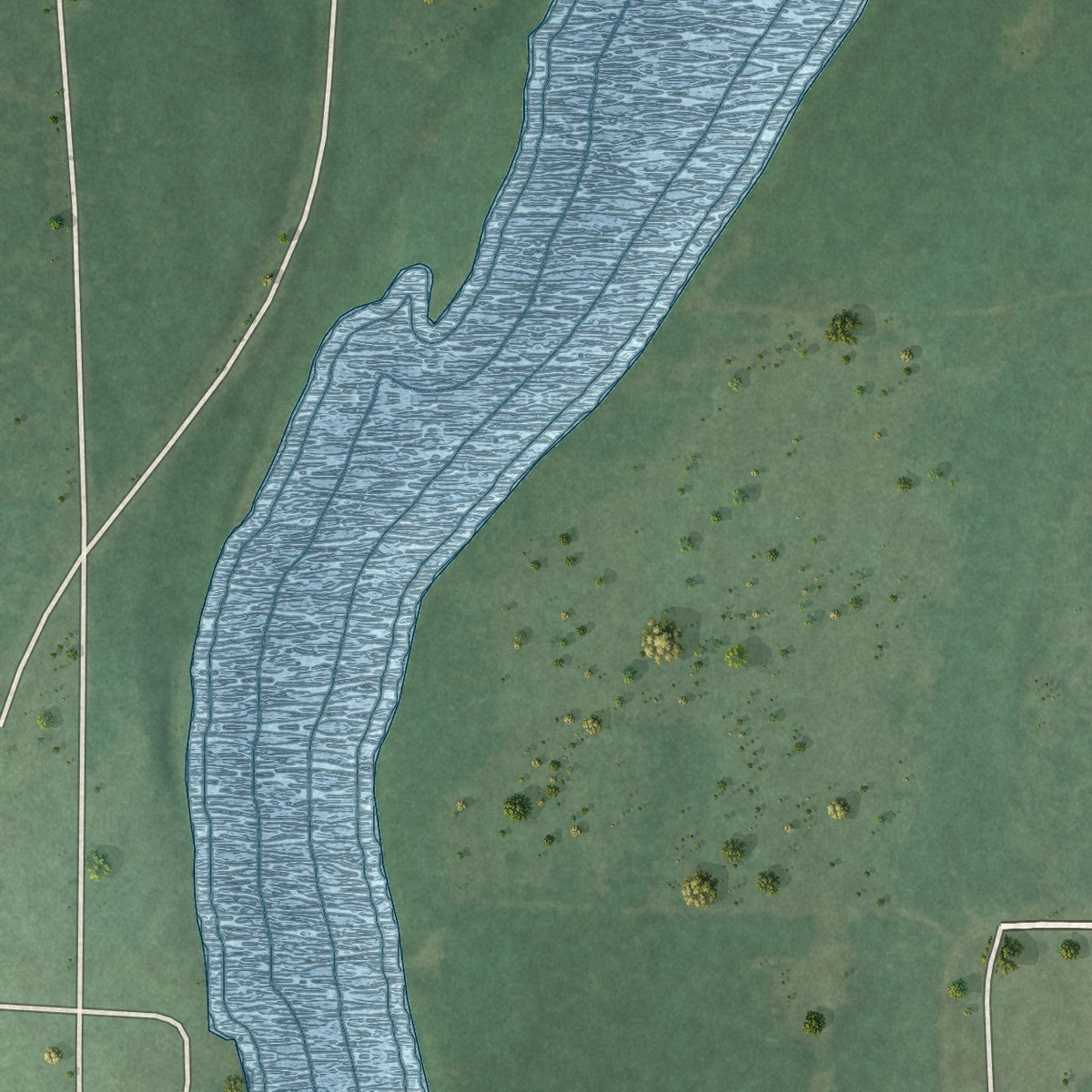 Second close-up of the map of Fort Ripley, Minnesota print showing more streets and buildings