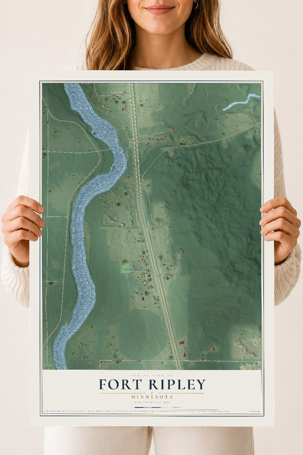 Map of Fort Ripley, Minnesota, 18 x 24 inch unframed archival matte print