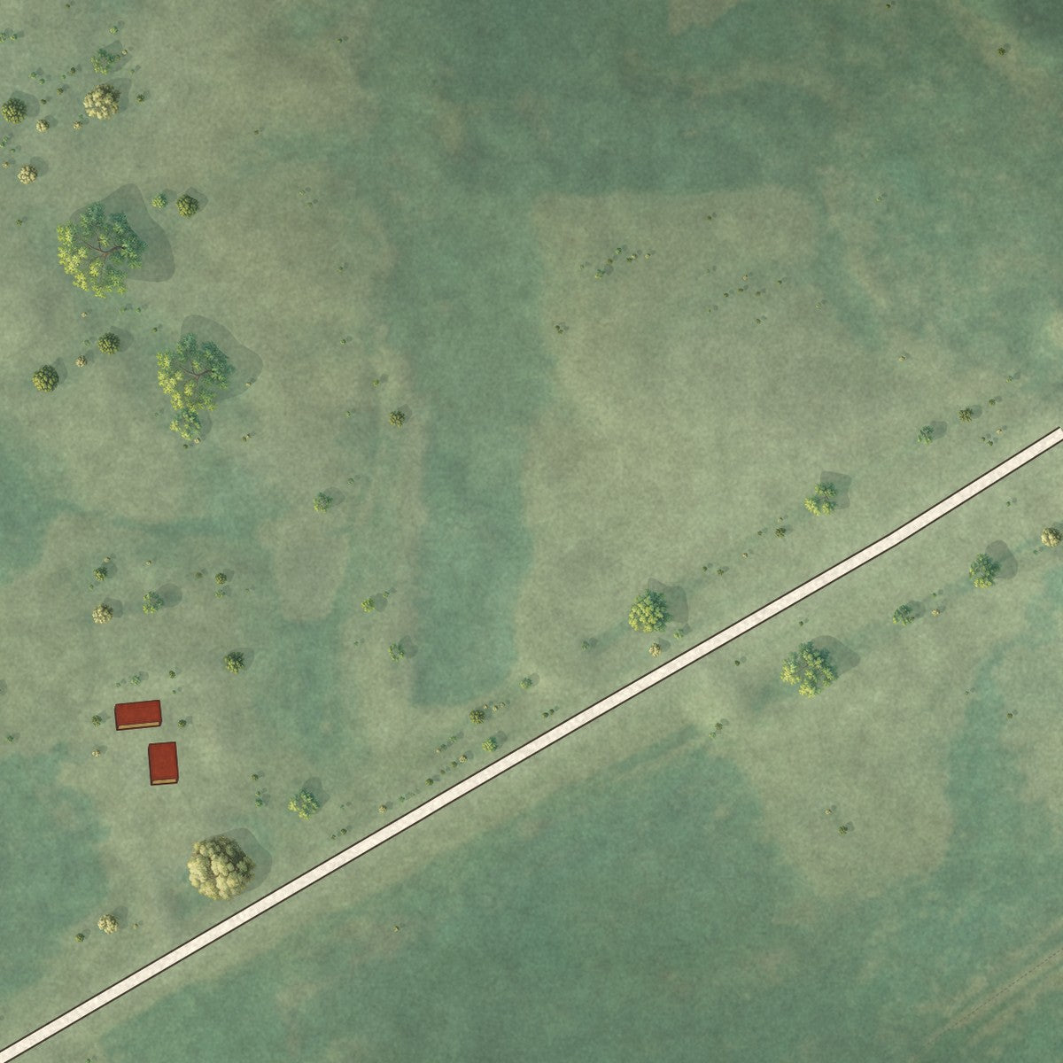Second close-up of the map of Funkley, Minnesota print showing more streets and buildings