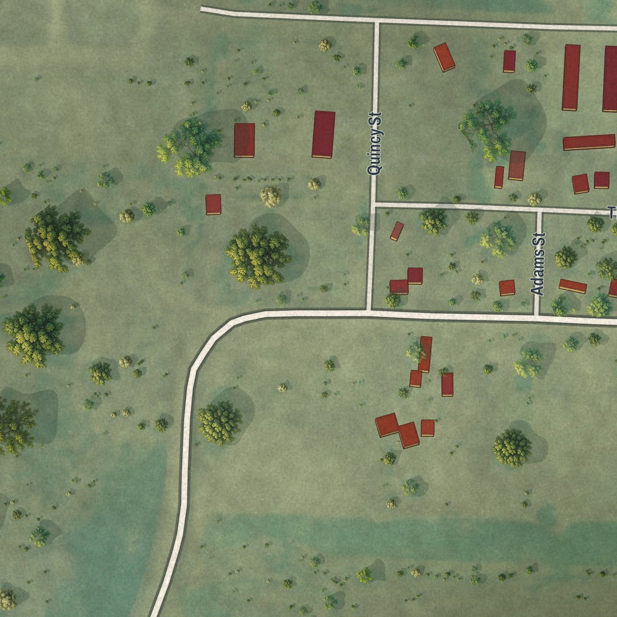 Second close-up of the map of Garvin, Minnesota print showing more streets and buildings
