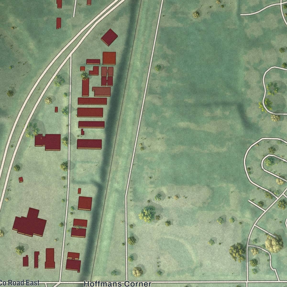 Close-up of the map of Gem Lake, Minnesota print showing street and building detail