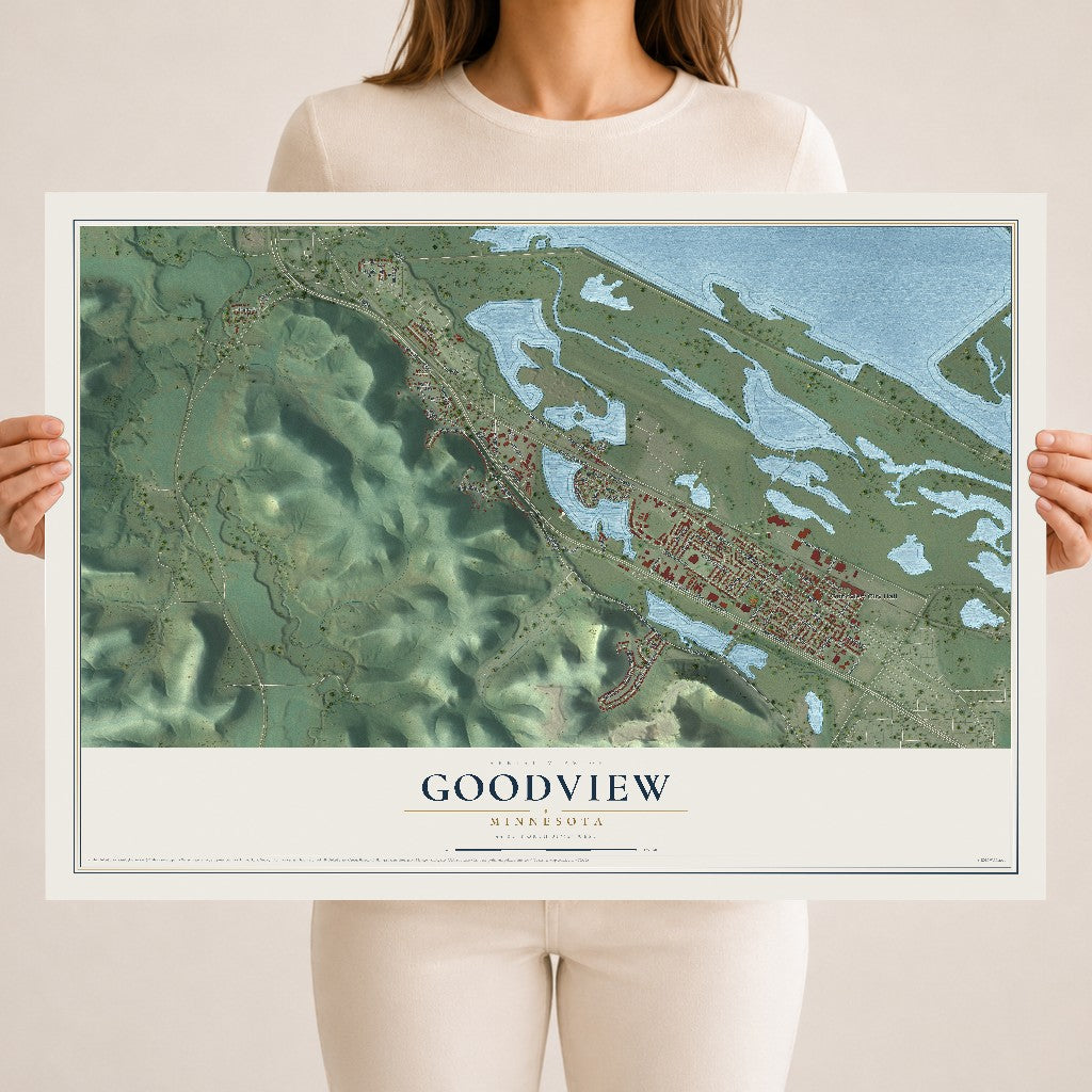 Map of Goodview, Minnesota, 18 x 24 inch unframed archival matte print