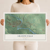 Map of Granite Falls, Minnesota, 12 x 18 inch unframed archival matte print