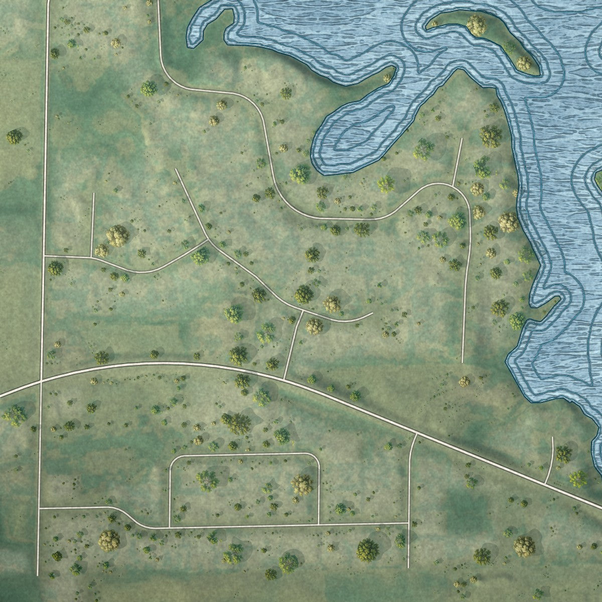Second close-up of the map of Hanover, Minnesota print showing more streets and buildings