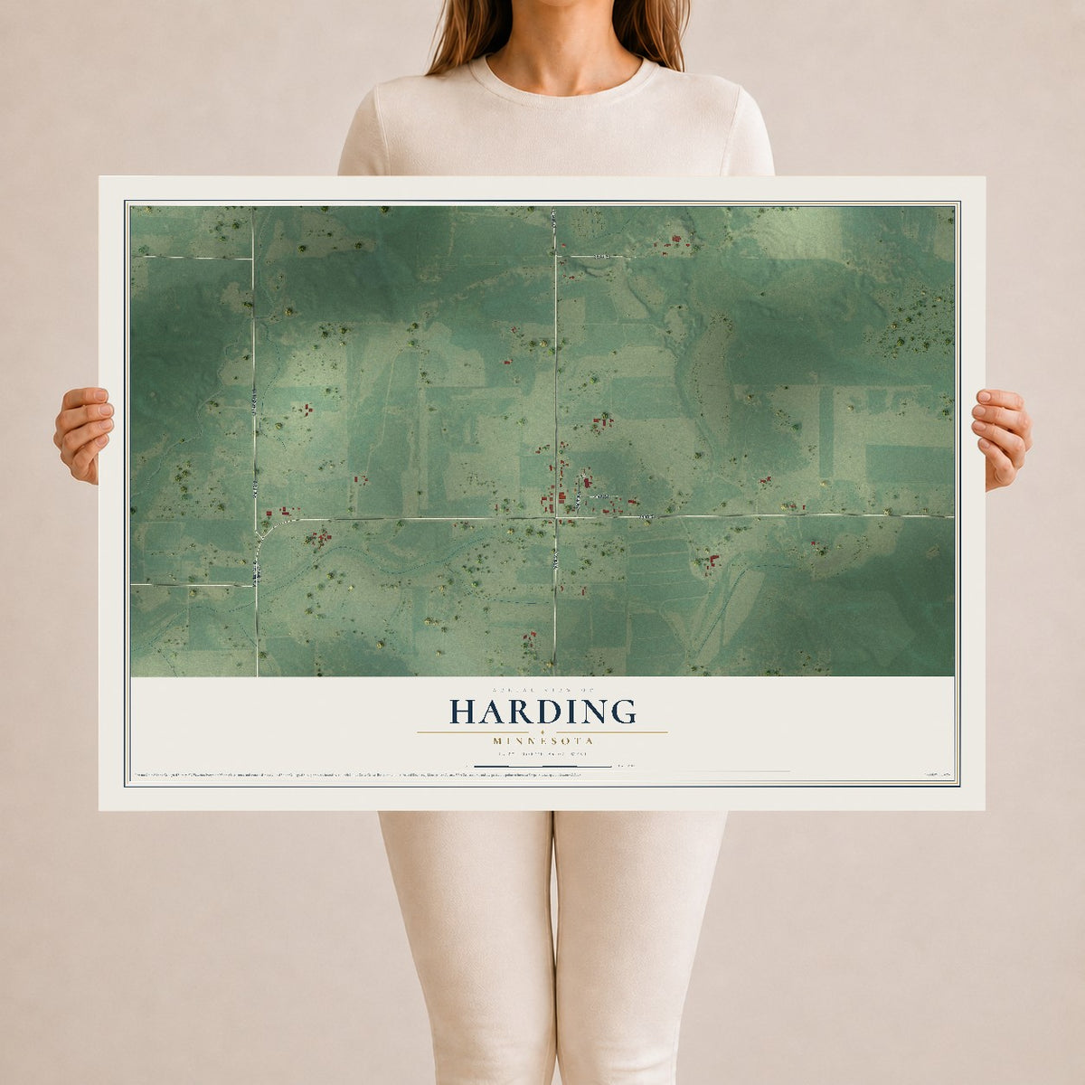 Map of Harding, Minnesota, 24 x 36 inch unframed archival matte print