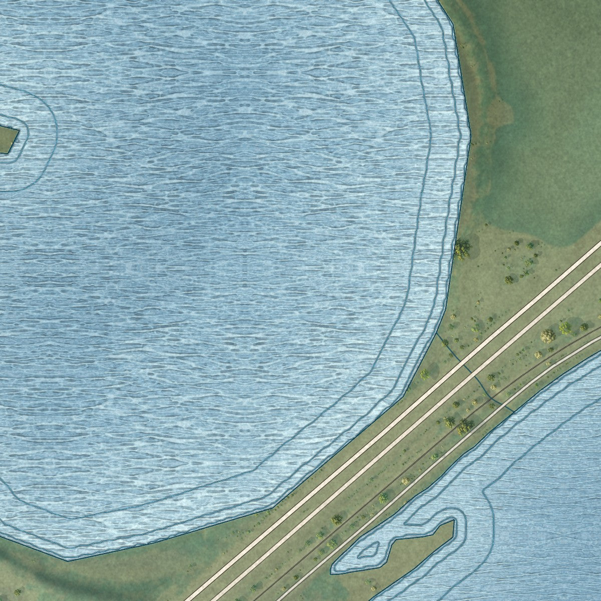 Second close-up of the map of Heron Lake, Minnesota print showing more streets and buildings