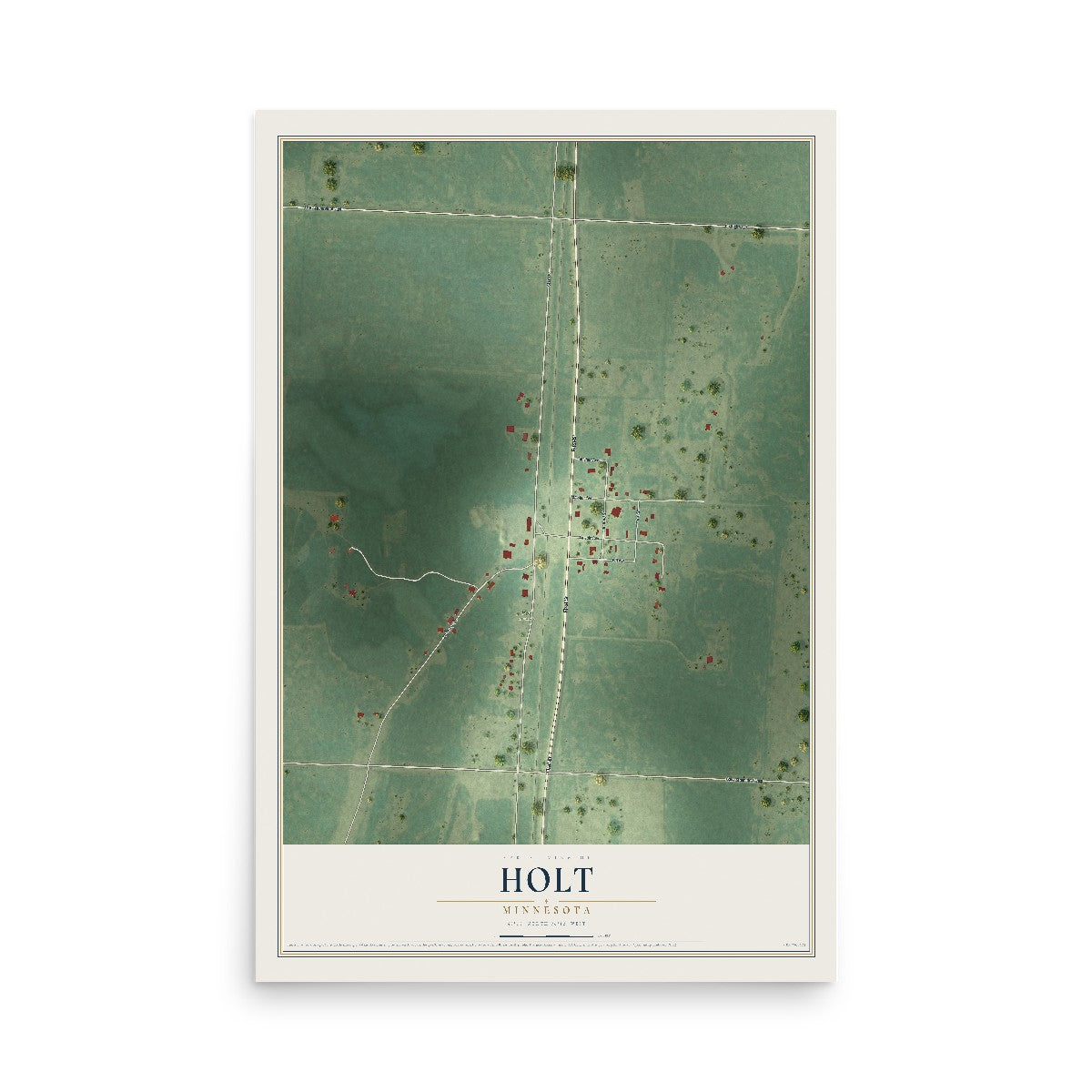 Map of Holt, Minnesota, 12 x 18 inch unframed archival matte print