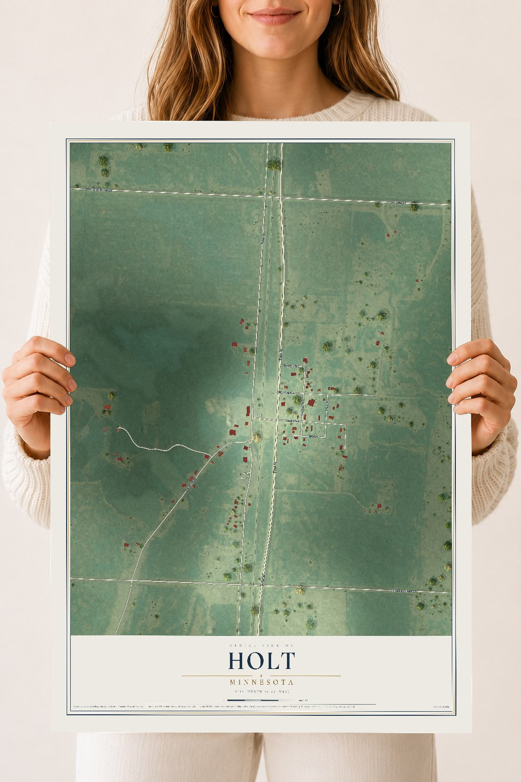 Map of Holt, Minnesota, 18 x 24 inch unframed archival matte print