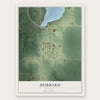 Hubbard, Minnesota map print, the full design