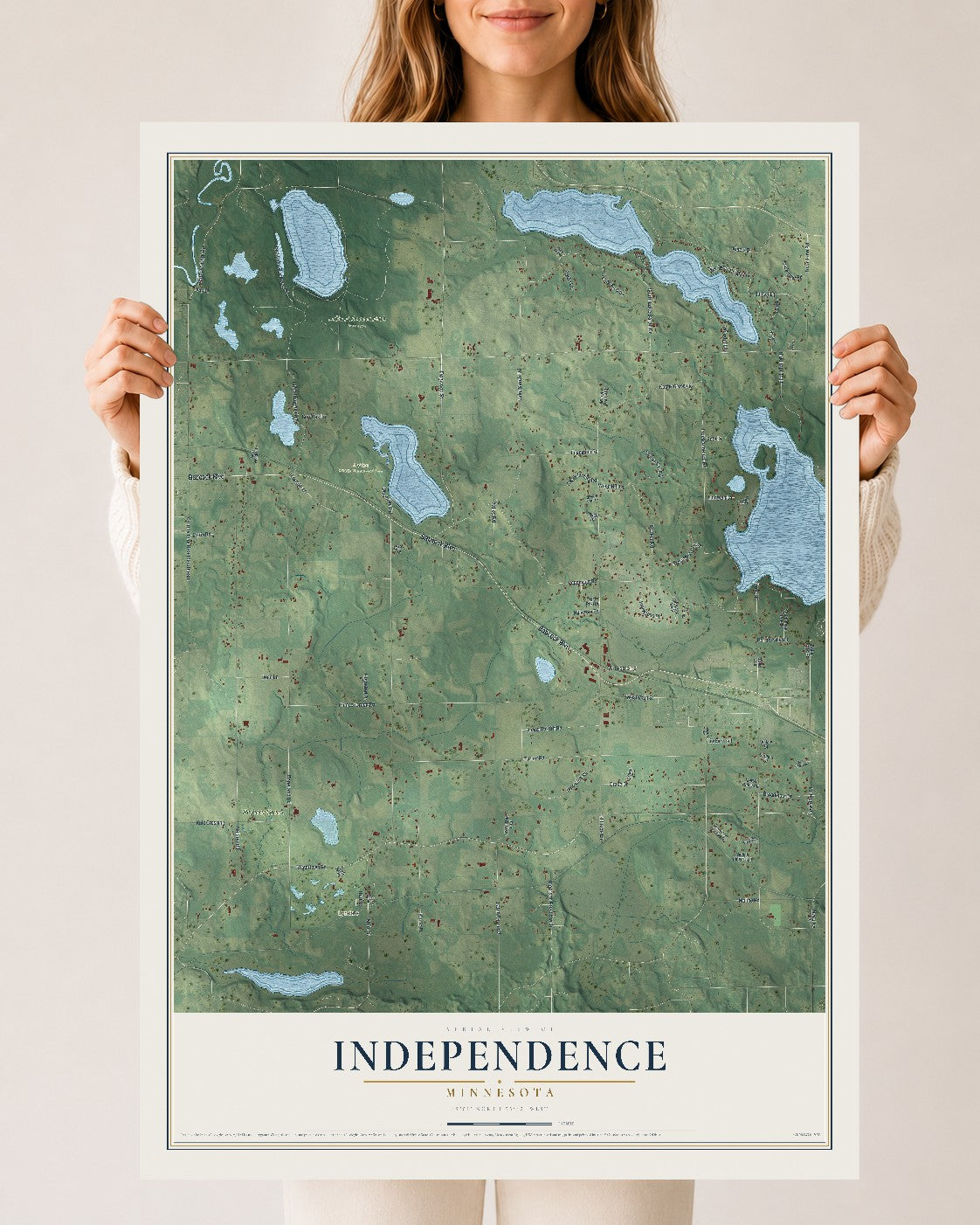 Map of Independence, Minnesota, 24 x 36 inch unframed archival matte print