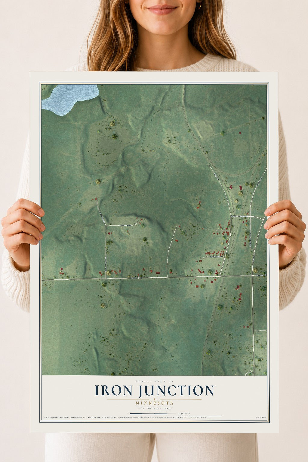 Map of Iron Junction, Minnesota, 18 x 24 inch unframed archival matte print