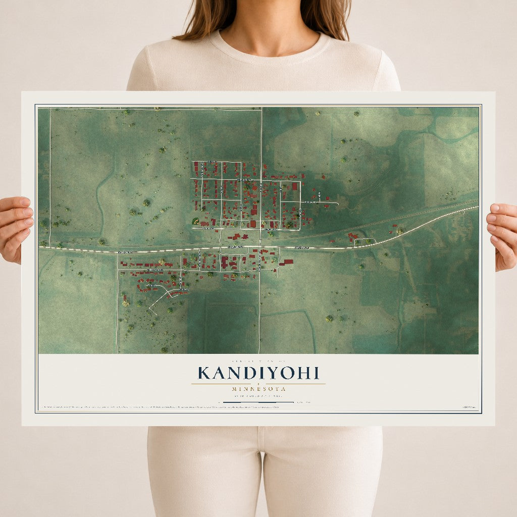 Map of Kandiyohi, Minnesota, 18 x 24 inch unframed archival matte print