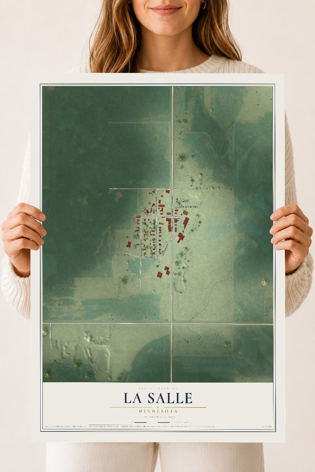 Map of La Salle, Minnesota, 18 x 24 inch unframed archival matte print