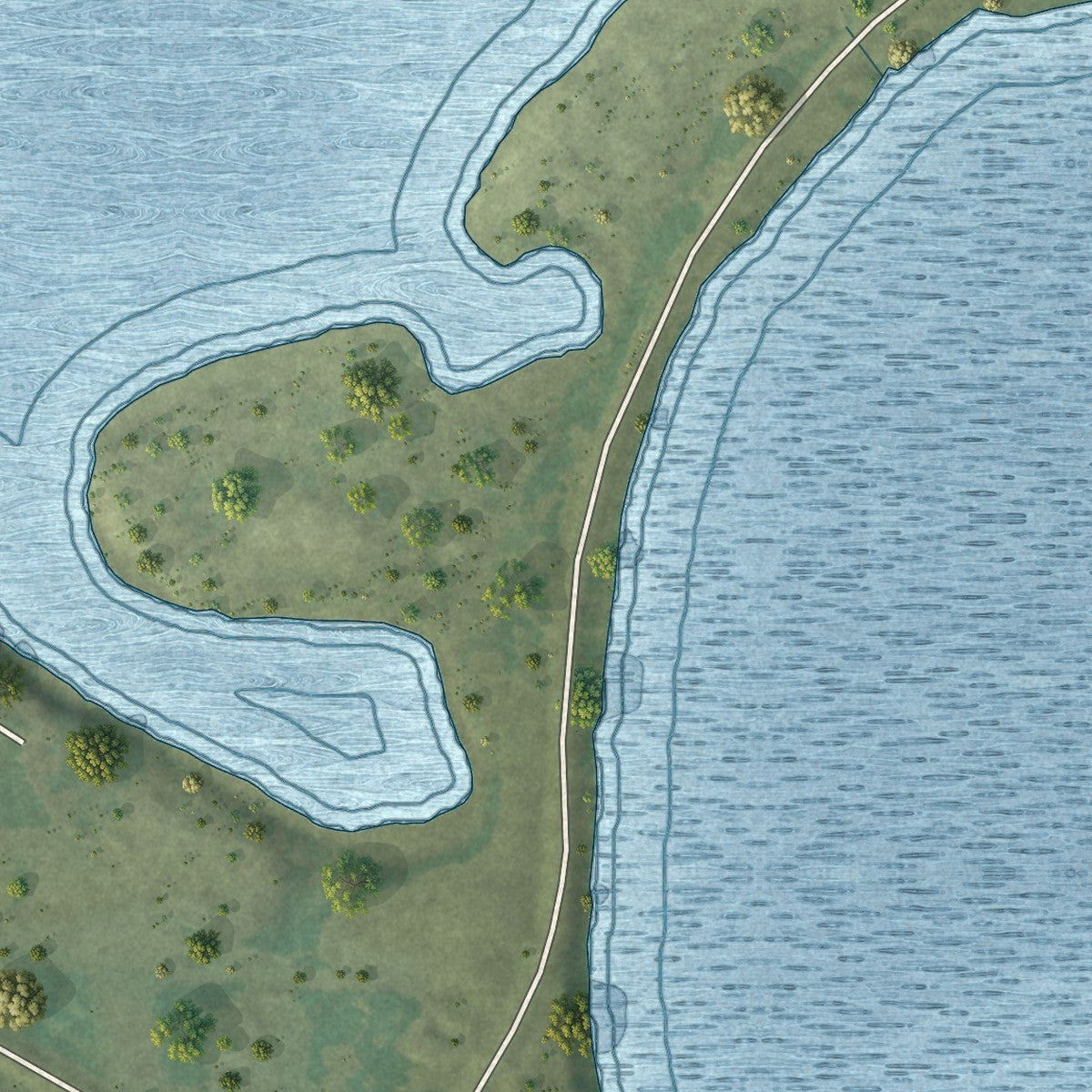 Second close-up of the map of Lake Crystal, Minnesota print showing more streets and buildings