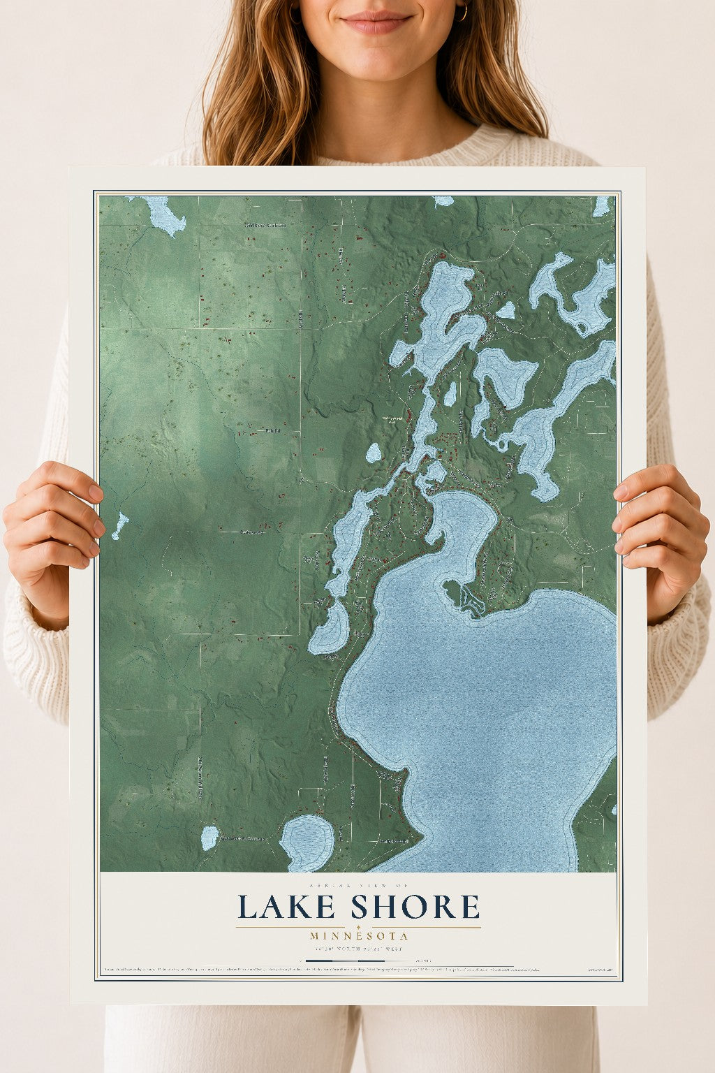 Map of Lake Shore, Minnesota, 18 x 24 inch unframed archival matte print